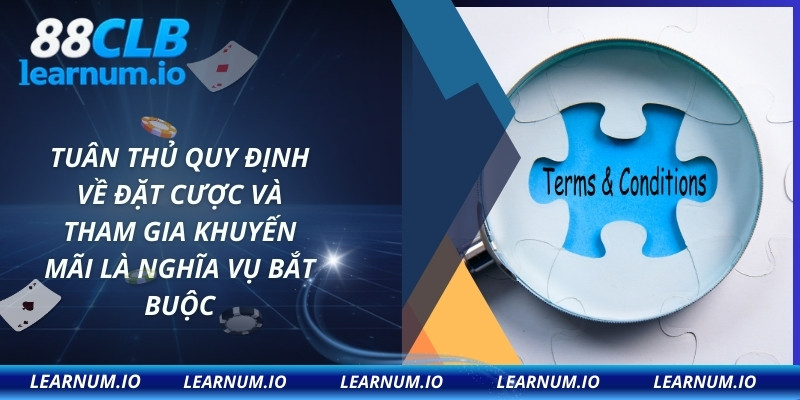 Tuân thủ quy định về đặt cược và tham gia khuyến mãi là nghĩa vụ bắt buộc